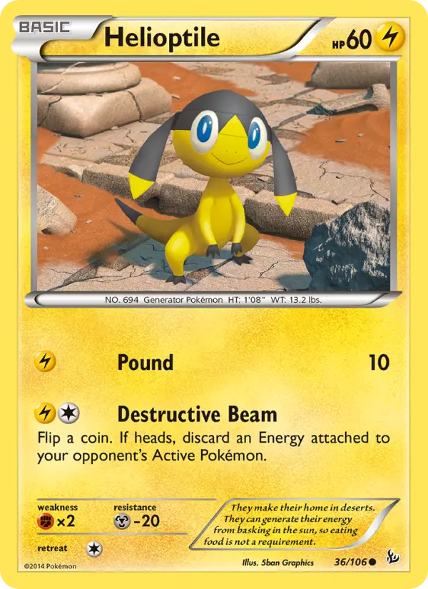 Helioptile Common Pokemon card #36 from Flashfire