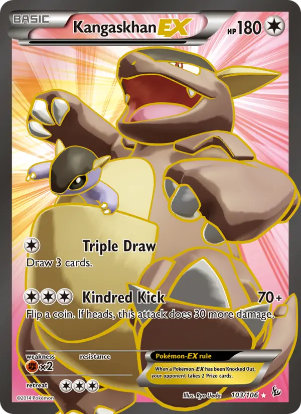 Kangaskhan EX Ultra Rare Pokemon card #103 from Flashfire