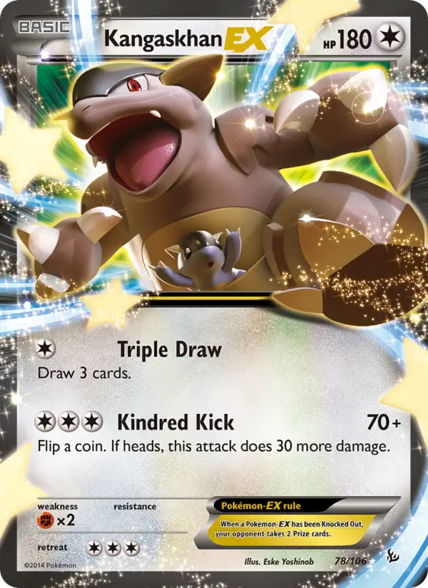 Kangaskhan EX Ultra Rare Pokemon card #78 from Flashfire