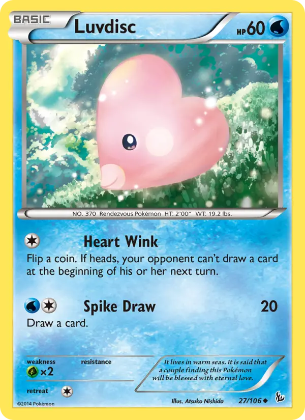 Luvdisc Uncommon Pokemon card #27 from Flashfire