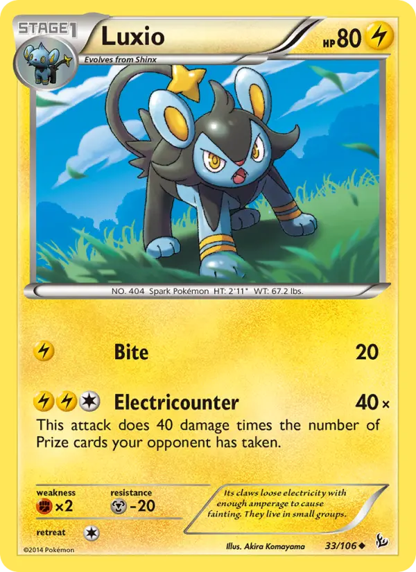 Luxio Uncommon Pokemon card #33 from Flashfire