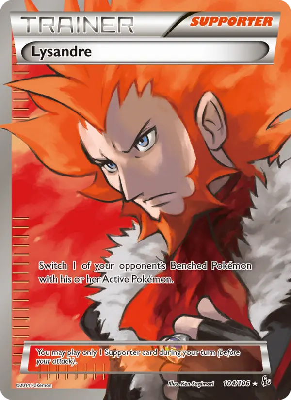 Lysandre Ultra Rare Pokemon card #104 from Flashfire