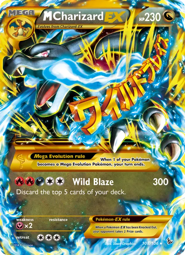 M Charizard EX Secret Rare Pokemon card #108 from Flashfire