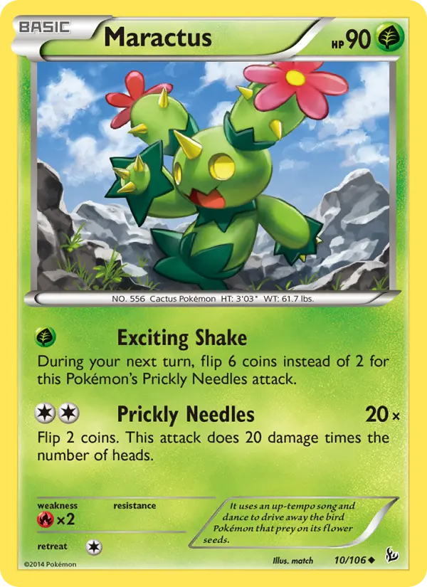 Maractus Uncommon Pokemon card #10 from Flashfire