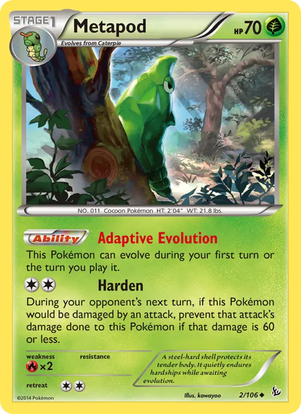Metapod Uncommon Pokemon card #2 from Flashfire