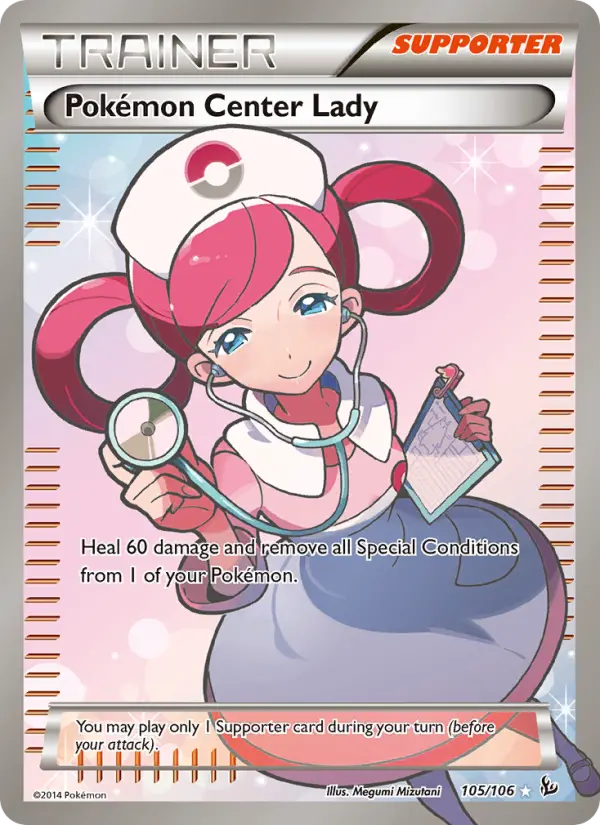 Pokémon Center Lady Ultra Rare Pokemon card #105 from Flashfire