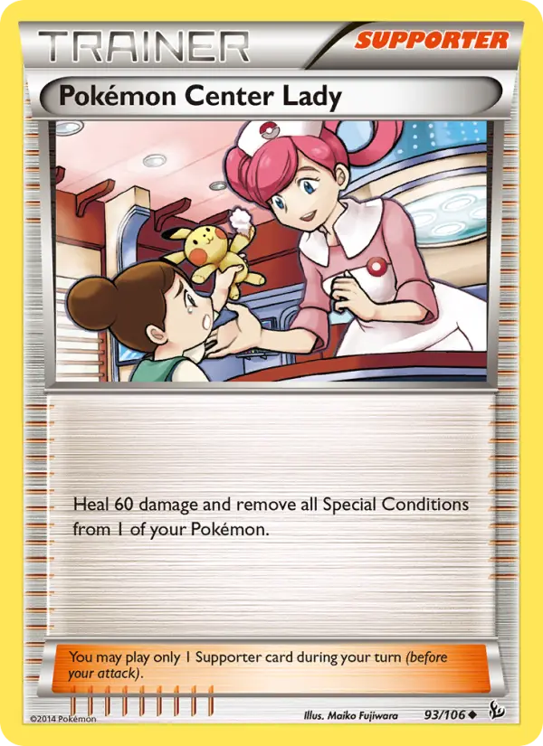 Pokémon Center Lady Uncommon Pokemon card #93 from Flashfire