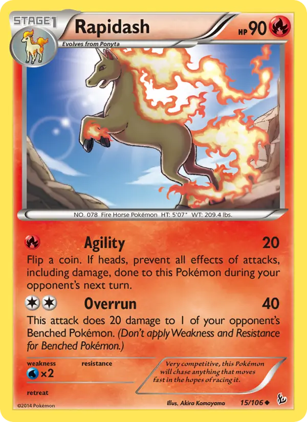 Rapidash Uncommon Pokemon card #15 from Flashfire