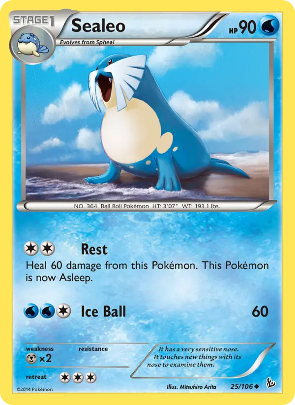 Sealeo Uncommon Pokemon card #25 from Flashfire