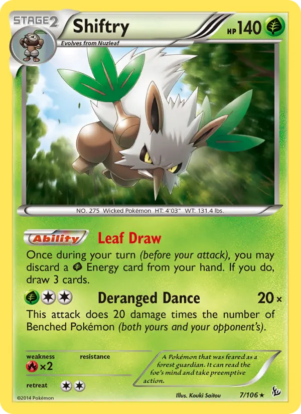 Shiftry Rare Pokemon card #7 from Flashfire