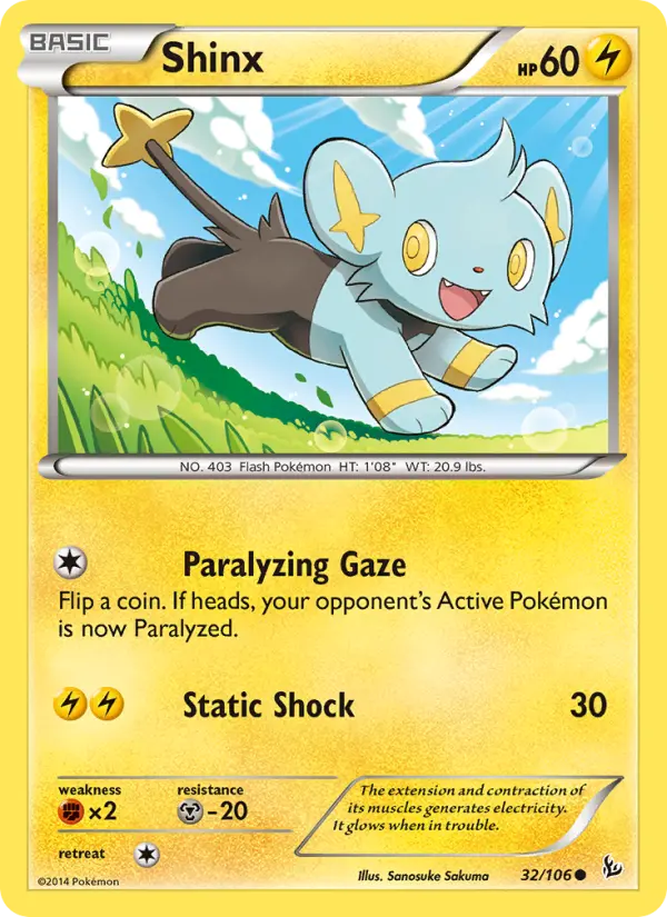 Shinx Common Pokemon card #32 from Flashfire