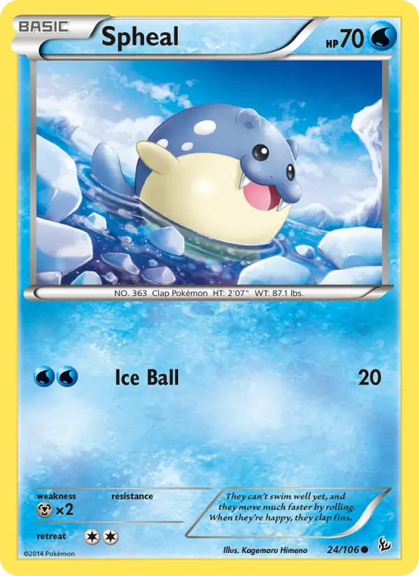 Spheal Common Pokemon card #24 from Flashfire