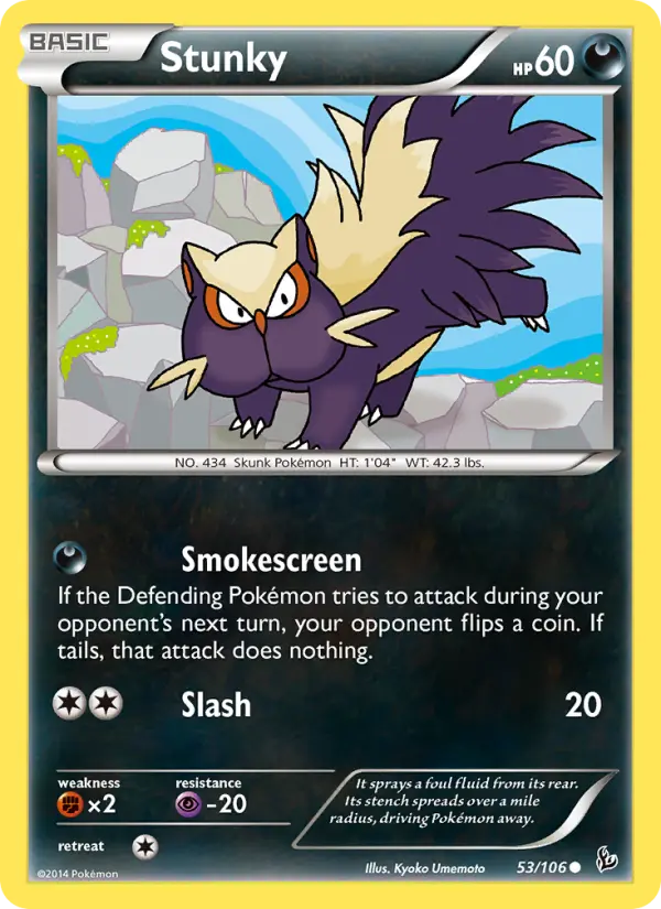 Stunky Common Pokemon card #53 from Flashfire