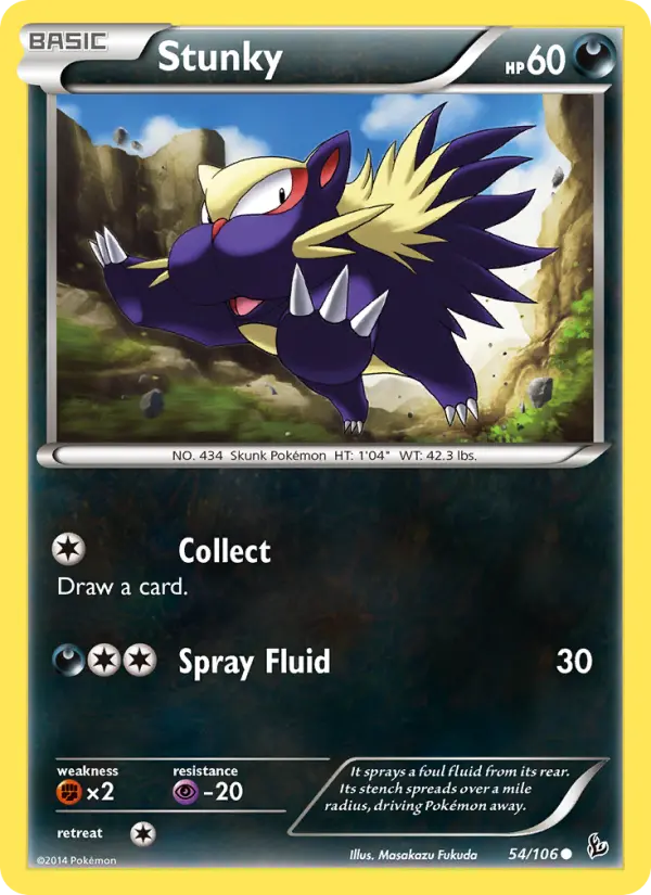 Stunky Common Pokemon card #54 from Flashfire