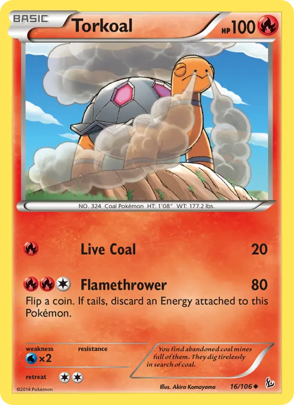 Torkoal Uncommon Pokemon card #16 from Flashfire