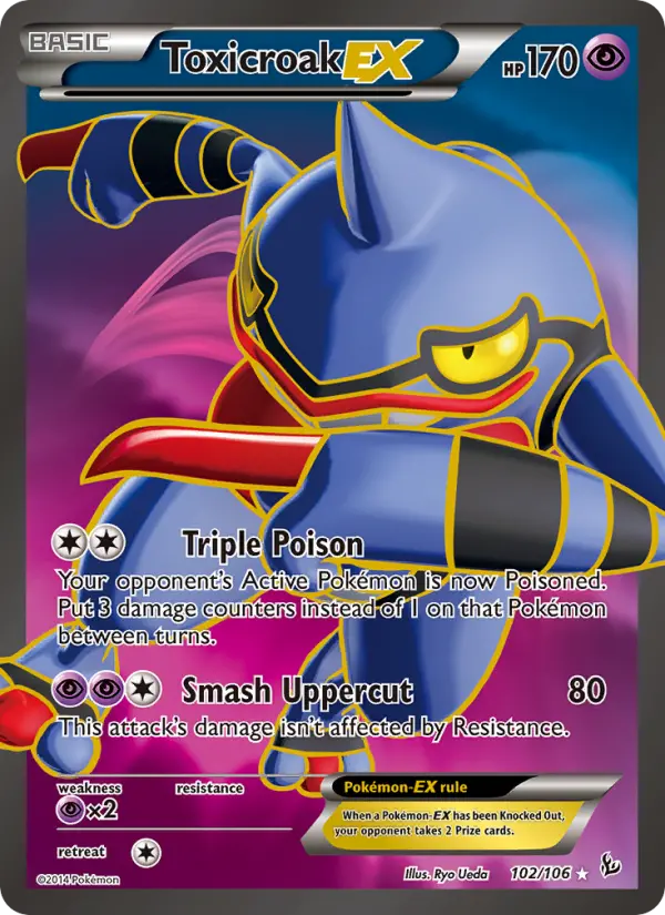 Toxicroak EX Ultra Rare Pokemon card #102 from Flashfire