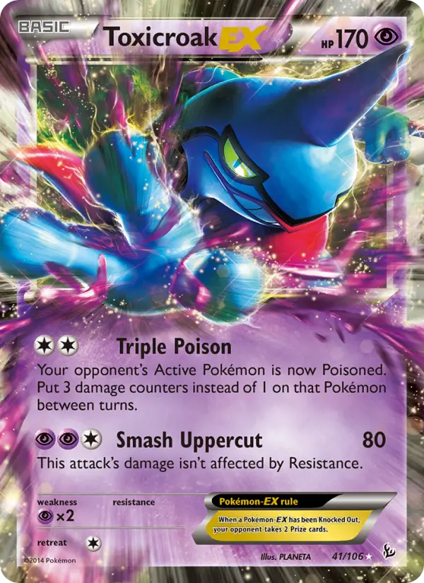 Toxicroak EX Ultra Rare Pokemon card #41 from Flashfire