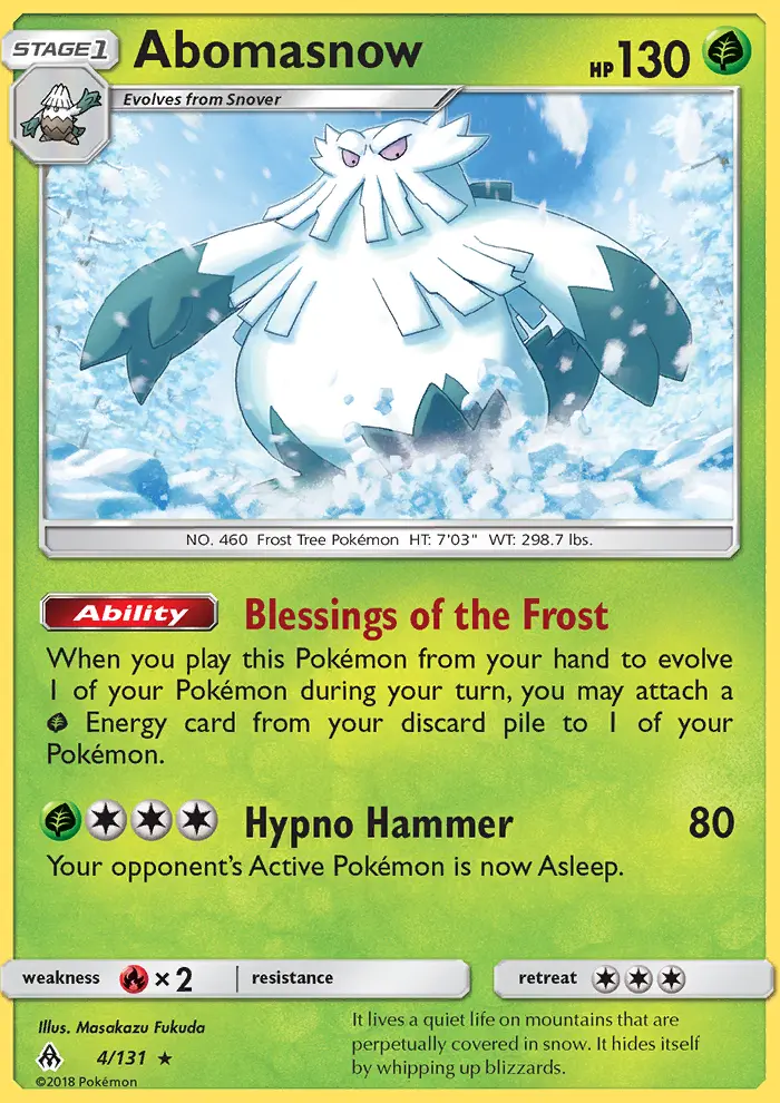Abomasnow Rare Pokemon card #4 from Forbidden Light