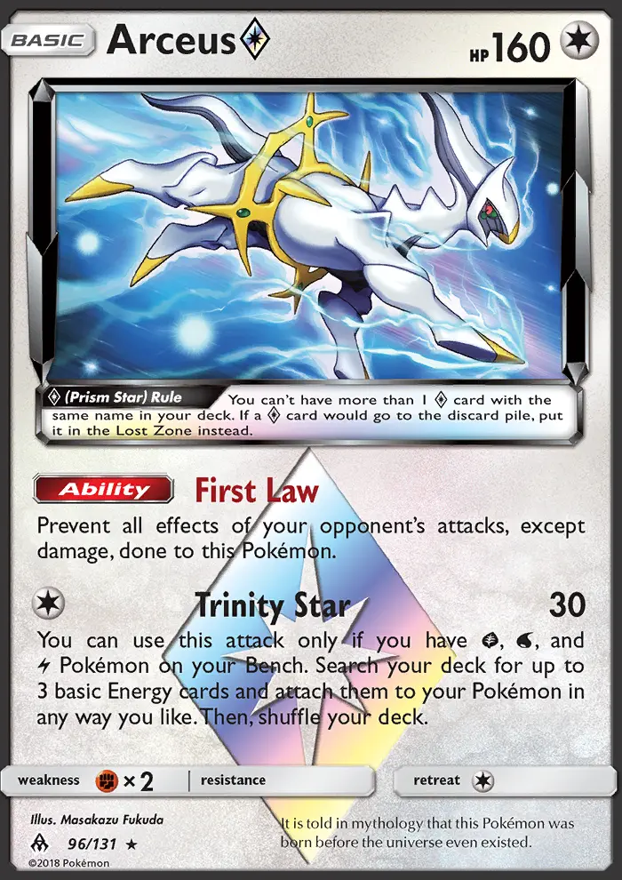Arceus ◇ Rare Pokemon card #96 from Forbidden Light