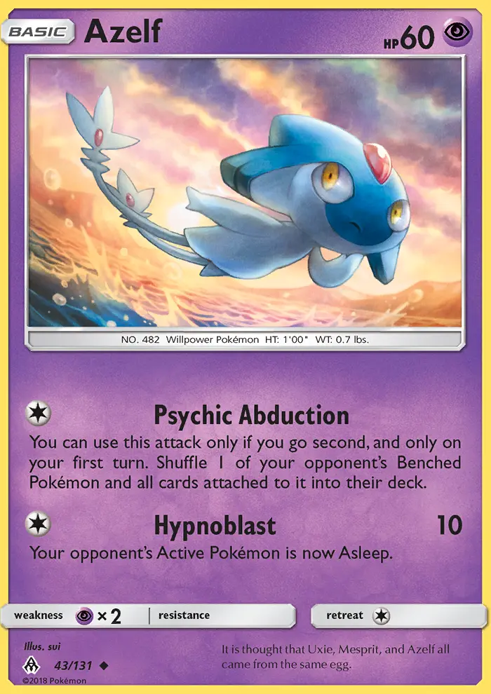 Azelf Uncommon Pokemon card #43 from Forbidden Light