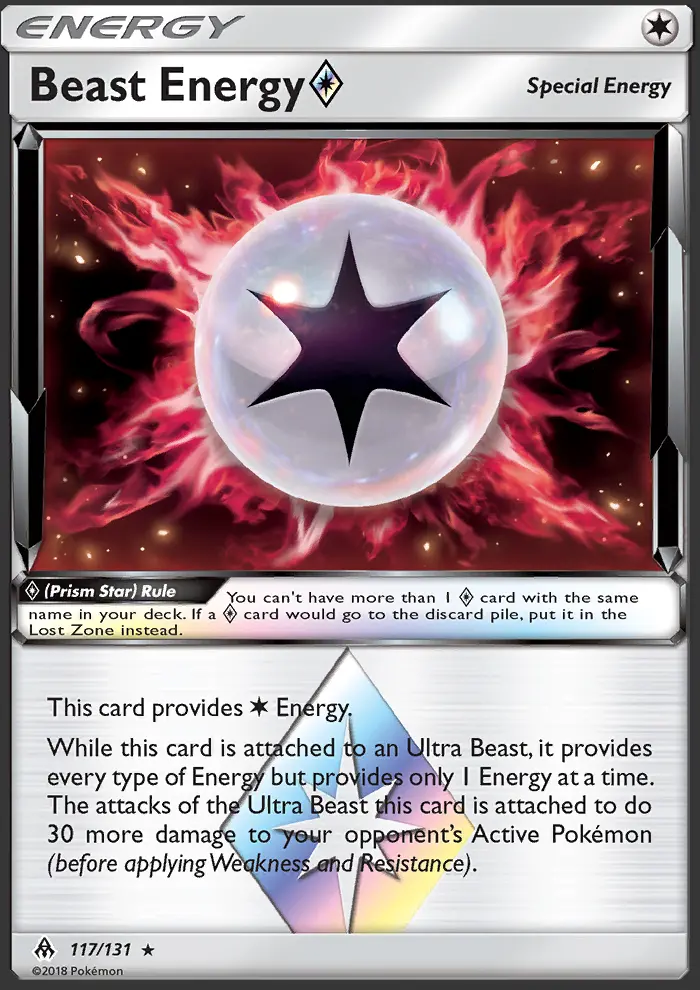 Beast Energy ◇ Rare Pokemon card #117 from Forbidden Light
