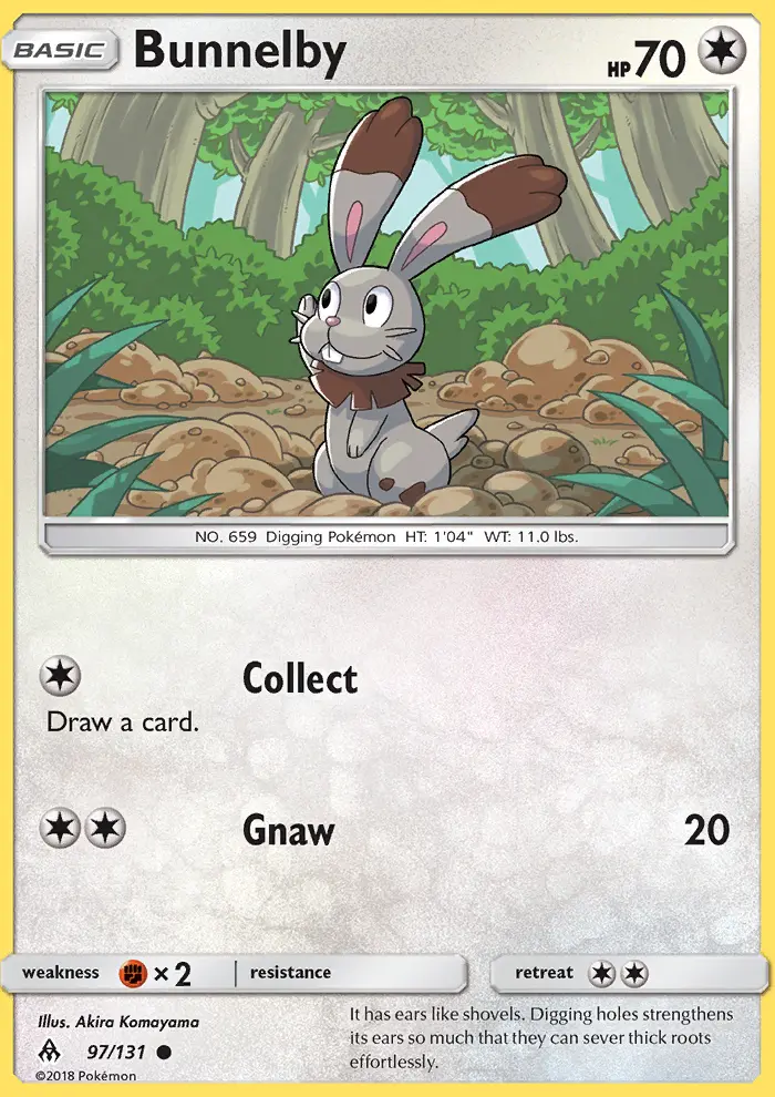 Bunnelby Common Pokemon card #97 from Forbidden Light