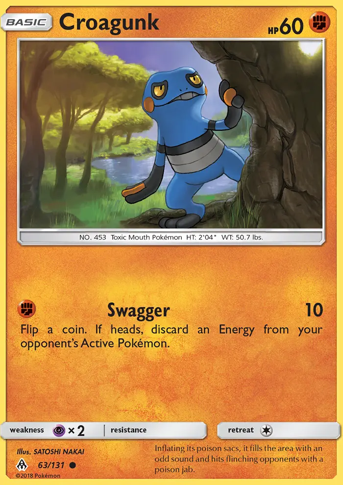 Croagunk Common Pokemon card #63 from Forbidden Light