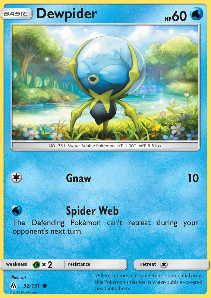 Dewpider Common Pokemon card #32 from Forbidden Light