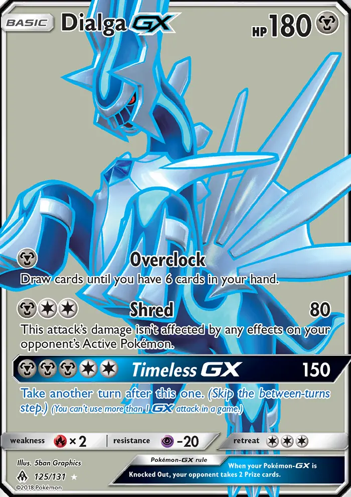 Dialga GX Ultra Rare Pokemon card #125 from Forbidden Light