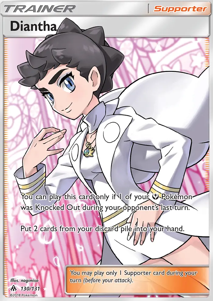 Diantha Ultra Rare Pokemon card #130 from Forbidden Light