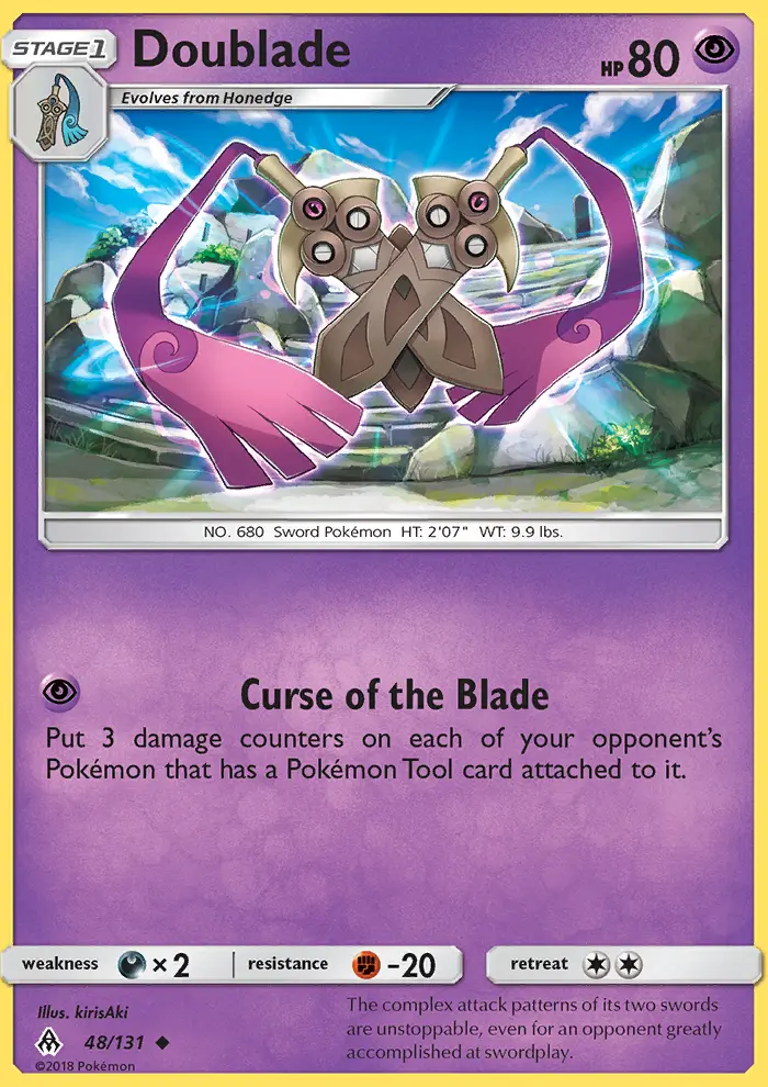 Doublade Uncommon Pokemon card #48 from Forbidden Light