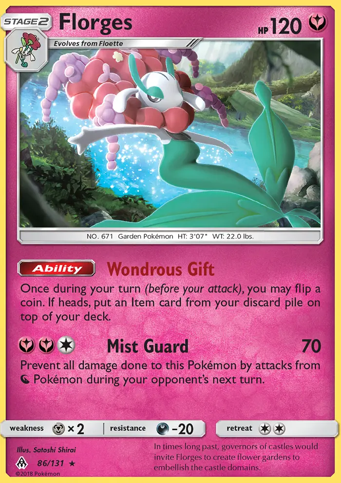 Florges Rare Pokemon card #86 from Forbidden Light