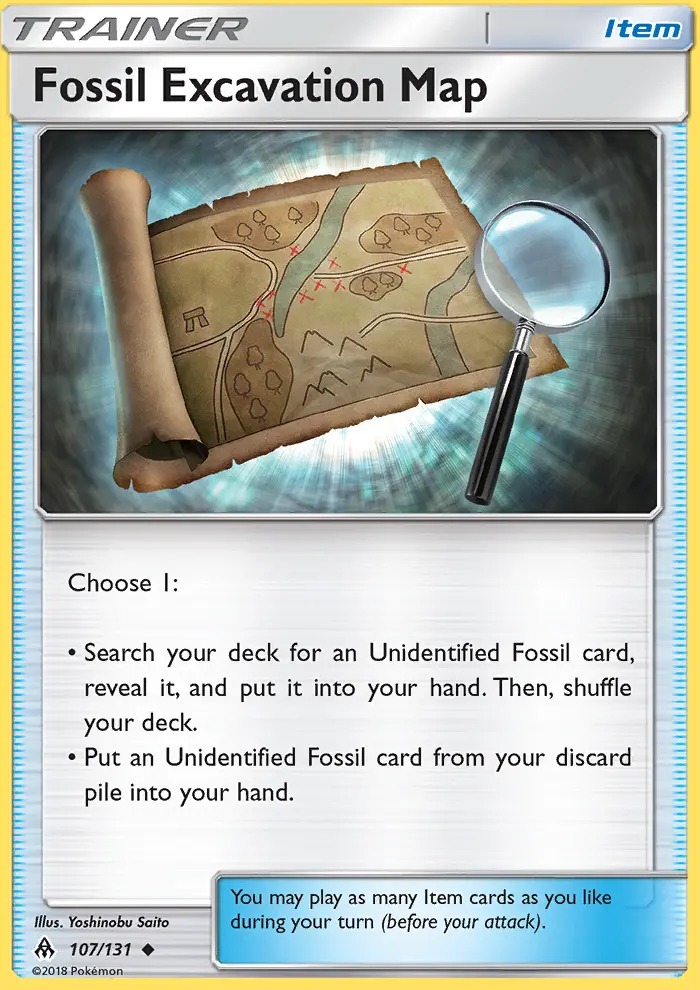 Fossil Excavation Map Uncommon Pokemon card #107 from Forbidden Light