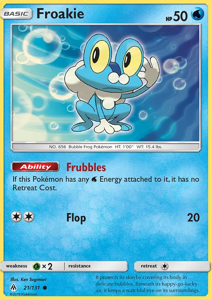 Froakie Common Pokemon card #21 from Forbidden Light