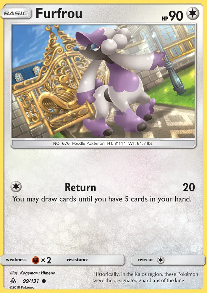 Furfrou Common Pokemon card #99 from Forbidden Light