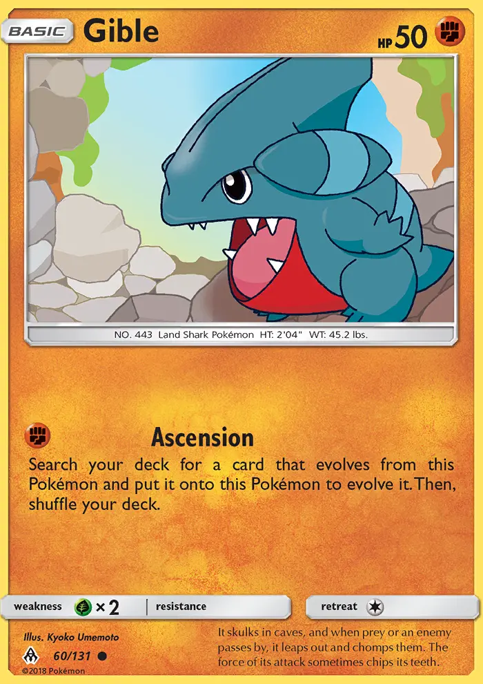 Gible Common Pokemon card #60 from Forbidden Light