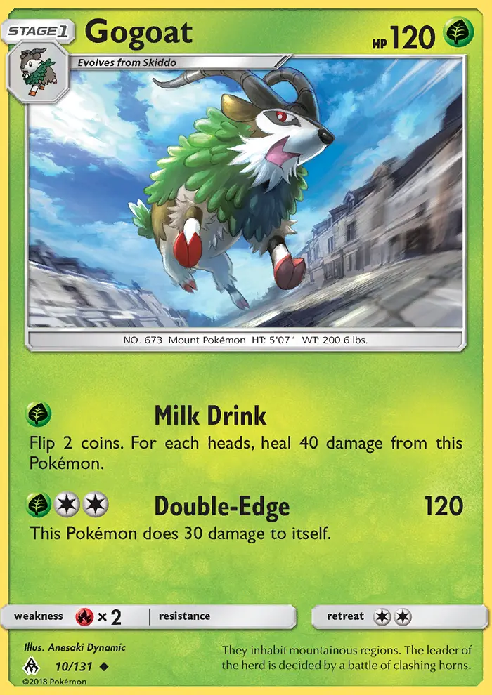 Gogoat Uncommon Pokemon card #10 from Forbidden Light