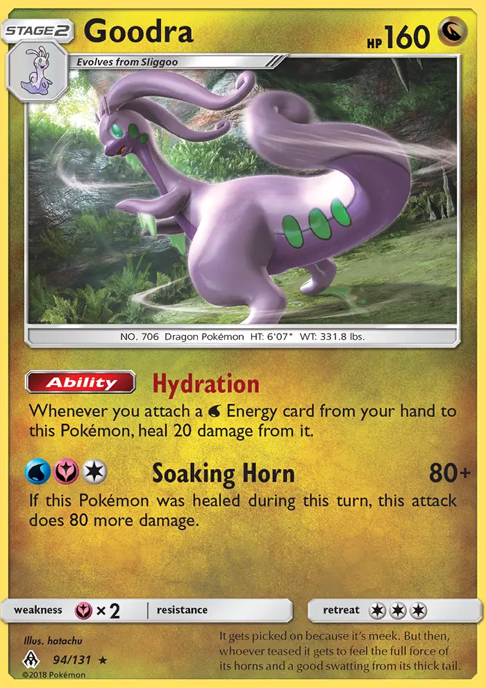 Goodra Rare Pokemon card #94 from Forbidden Light