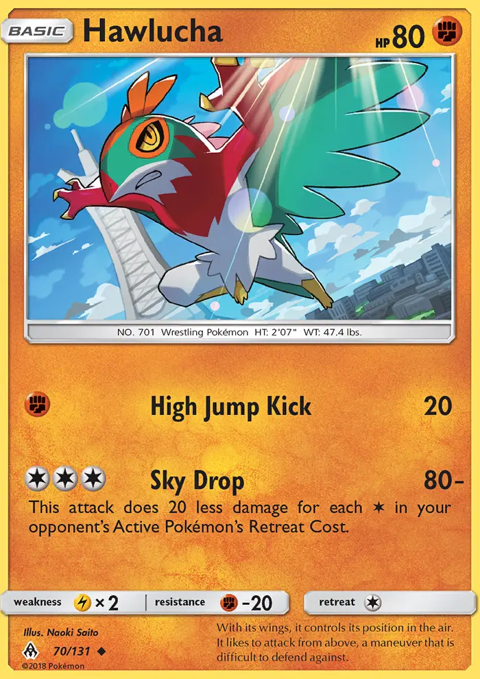 Hawlucha Uncommon Pokemon card #70 from Forbidden Light