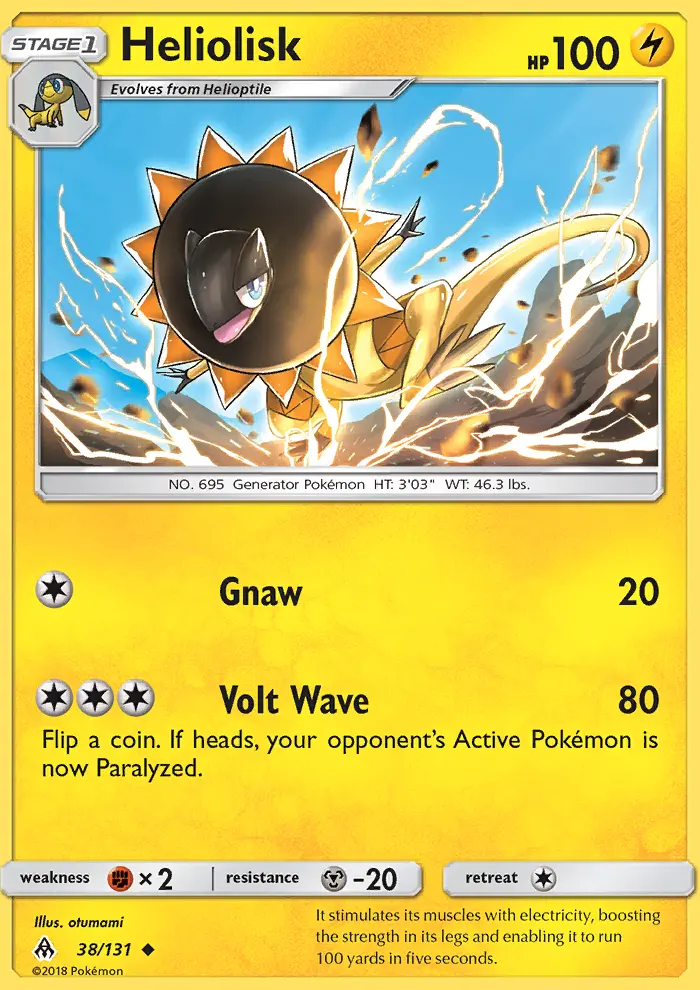 Heliolisk Uncommon Pokemon card #38 from Forbidden Light
