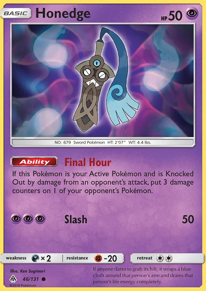 Honedge Common Pokemon card #46 from Forbidden Light