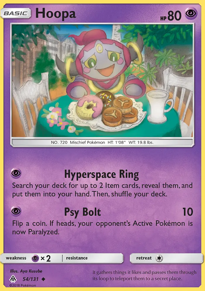 Hoopa Uncommon Pokemon card #54 from Forbidden Light