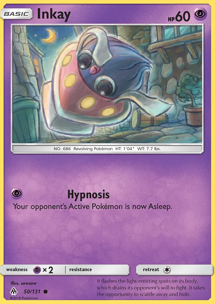 Inkay Common Pokemon card #50 from Forbidden Light