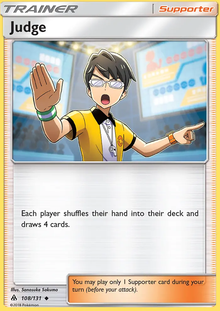 Judge Uncommon Pokemon card #108 from Forbidden Light