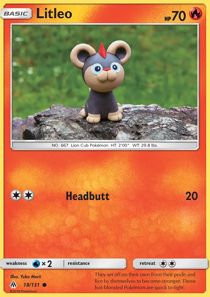 Litleo Common Pokemon card #18 from Forbidden Light