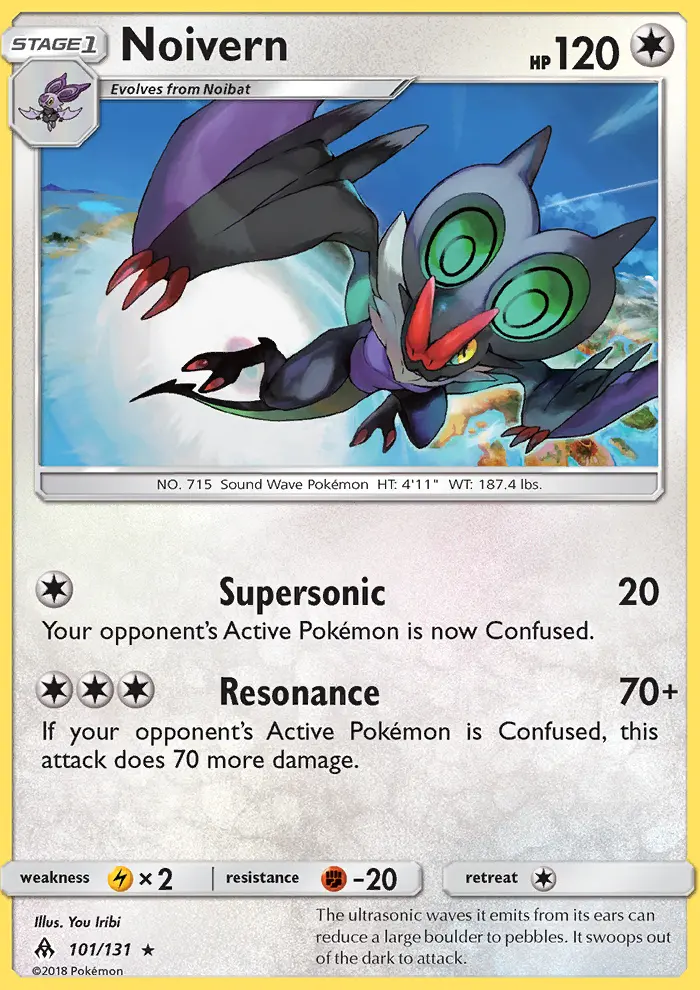Noivern Rare Pokemon card #101 from Forbidden Light