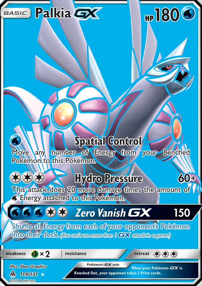 Palkia GX Ultra Rare Pokemon card #119 from Forbidden Light