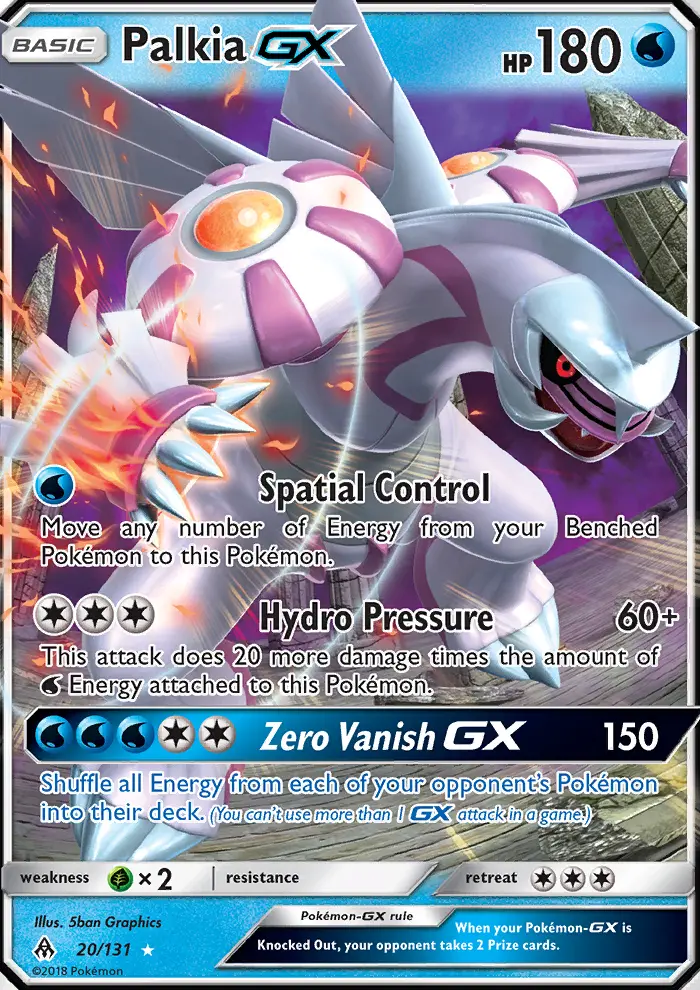 Palkia GX Ultra Rare Pokemon card #20 from Forbidden Light