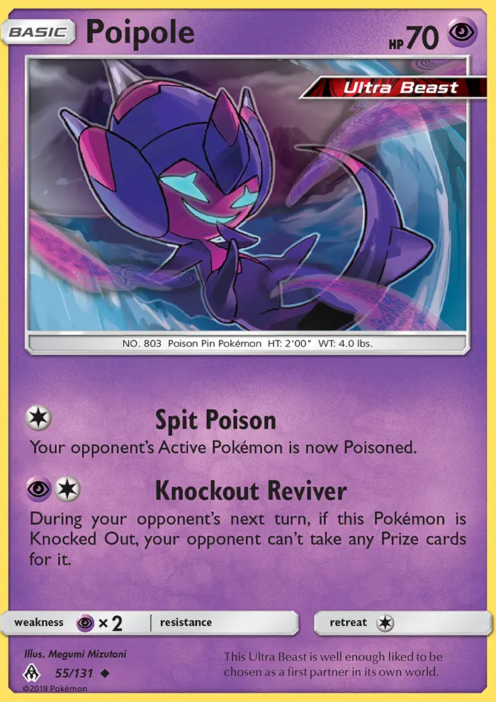 Poipole Uncommon Pokemon card #55 from Forbidden Light