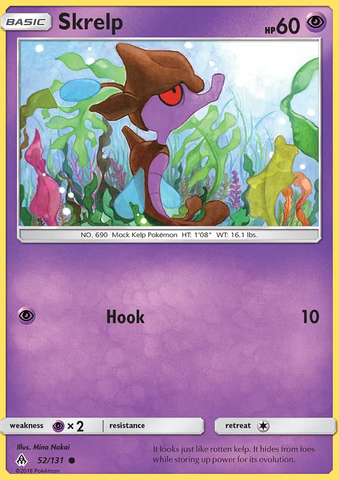 Skrelp Common Pokemon card #52 from Forbidden Light
